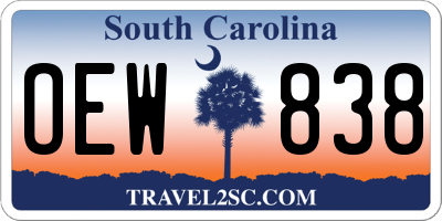 SC license plate OEW838