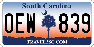 SC license plate OEW839