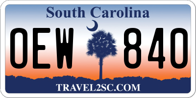 SC license plate OEW840