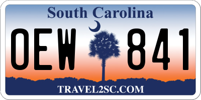 SC license plate OEW841
