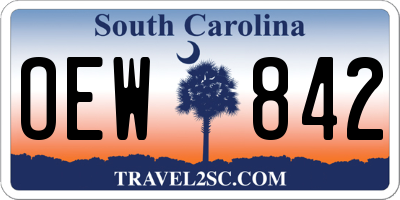 SC license plate OEW842