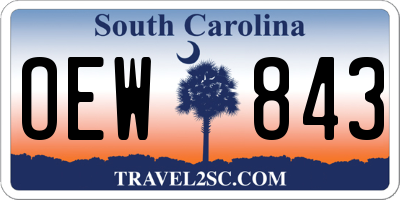 SC license plate OEW843