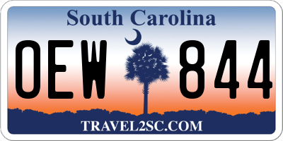 SC license plate OEW844