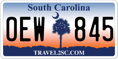 SC license plate OEW845