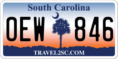 SC license plate OEW846