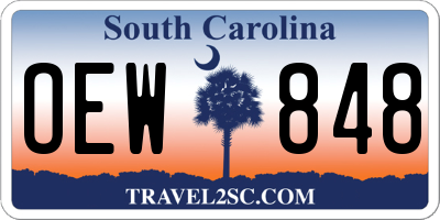 SC license plate OEW848