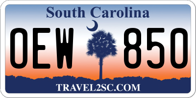 SC license plate OEW850