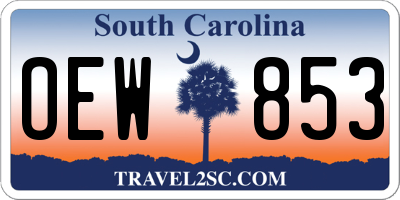 SC license plate OEW853