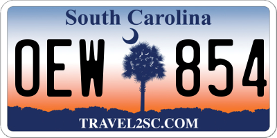 SC license plate OEW854