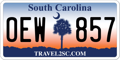 SC license plate OEW857