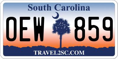 SC license plate OEW859