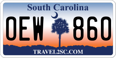 SC license plate OEW860