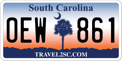 SC license plate OEW861