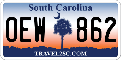 SC license plate OEW862