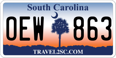 SC license plate OEW863