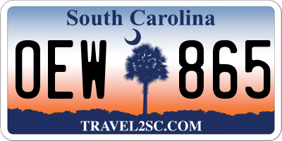 SC license plate OEW865