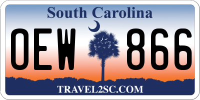 SC license plate OEW866