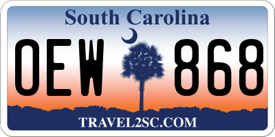 SC license plate OEW868