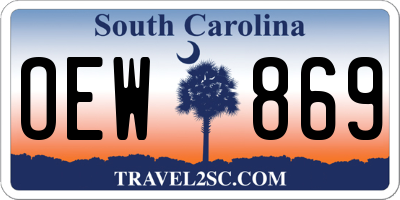 SC license plate OEW869