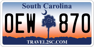 SC license plate OEW870