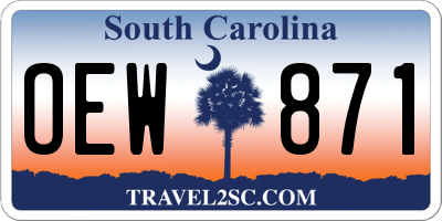 SC license plate OEW871