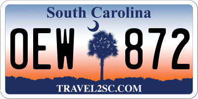 SC license plate OEW872