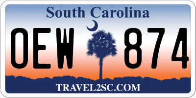 SC license plate OEW874