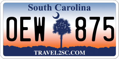 SC license plate OEW875