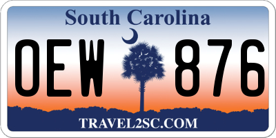 SC license plate OEW876