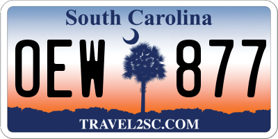 SC license plate OEW877