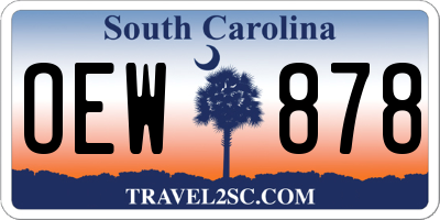 SC license plate OEW878