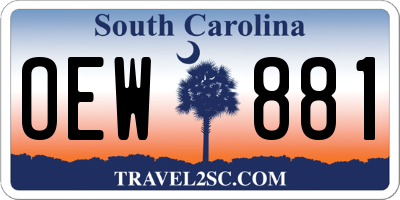 SC license plate OEW881