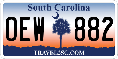 SC license plate OEW882