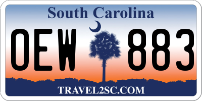 SC license plate OEW883