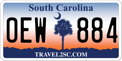 SC license plate OEW884