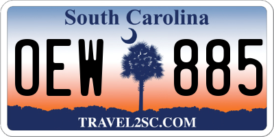 SC license plate OEW885