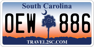 SC license plate OEW886