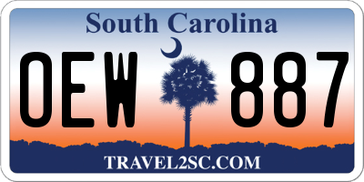 SC license plate OEW887