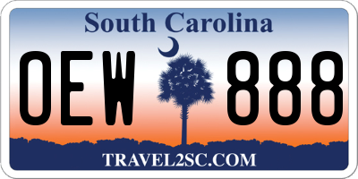 SC license plate OEW888