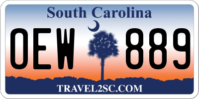 SC license plate OEW889