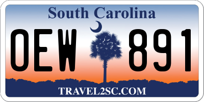 SC license plate OEW891