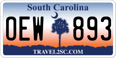 SC license plate OEW893