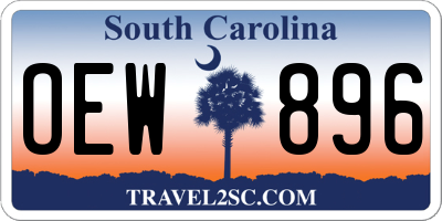 SC license plate OEW896