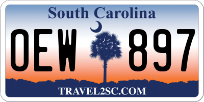 SC license plate OEW897