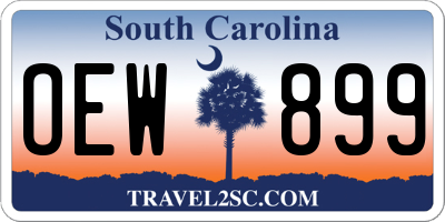 SC license plate OEW899