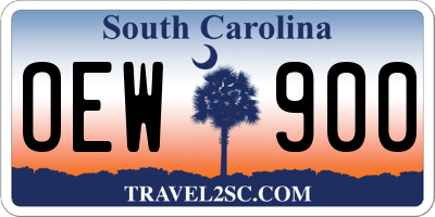 SC license plate OEW900