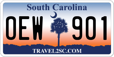 SC license plate OEW901