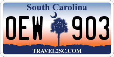 SC license plate OEW903