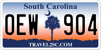 SC license plate OEW904