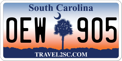 SC license plate OEW905